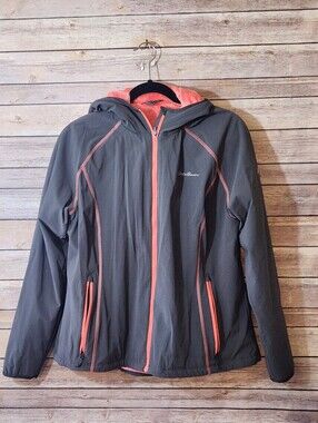 Eddie Bauer Charcoal Jacket with Coral Trim